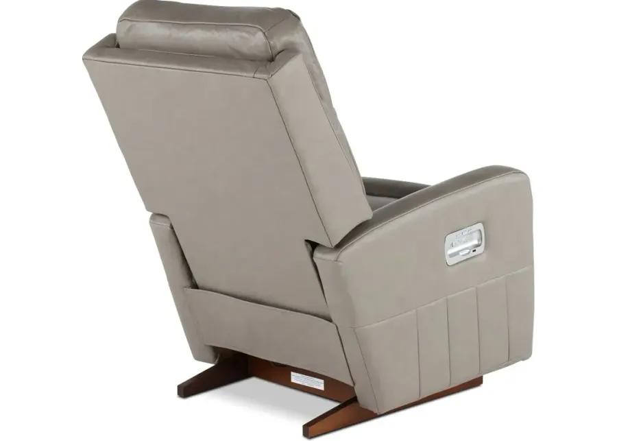 Finley Pewter Power Rocker Recliner with Headrest and Lumbar Support