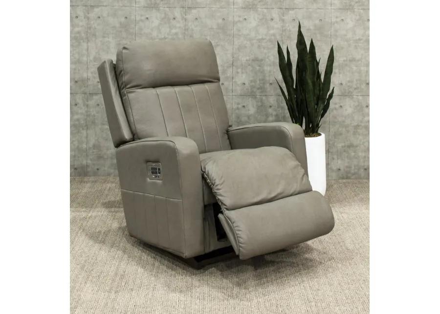 Finley Pewter Power Rocker Recliner with Headrest and Lumbar Support