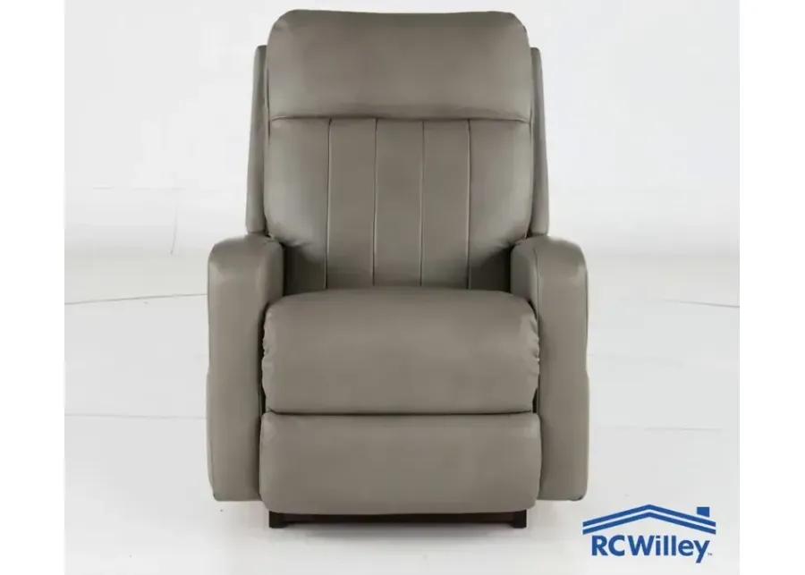 Finley Pewter Power Rocker Recliner with Headrest and Lumbar Support