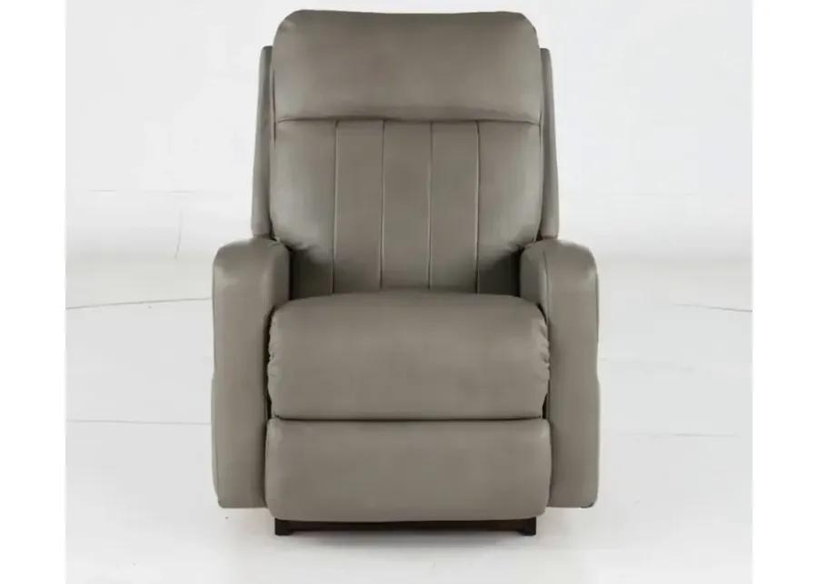 Finley Pewter Power Rocker Recliner with Headrest and Lumbar Support