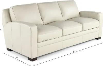 Stallion Ivory White Leather Sofa