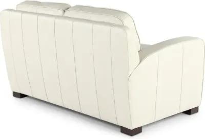 Stallion Ivory White Leather Loveseat