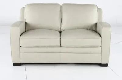 Stallion Ivory White Leather Loveseat