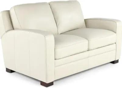 Stallion Ivory White Leather Loveseat