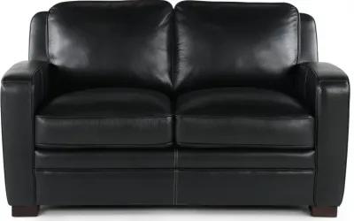 Stallion Black Leather Loveseat