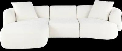 Abby White 3 Piece Sectional