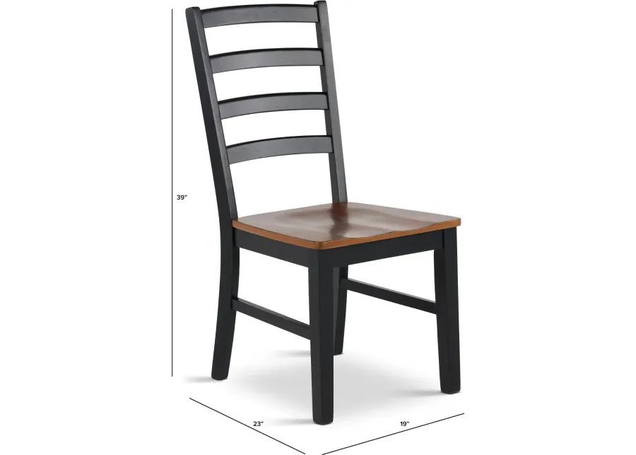 Tomley Black and Brown Dining Chair