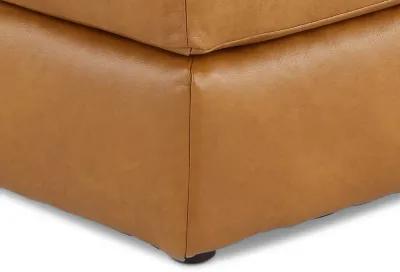 Corvara Tan Leather Ottoman