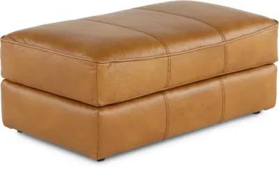 Corvara Tan Leather Ottoman