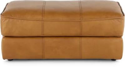 Corvara Tan Leather Ottoman