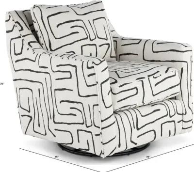 Durango Black and White Swivel Glider Chair