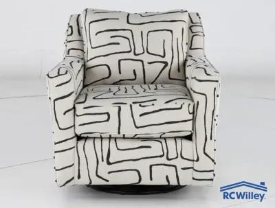 Durango Black and White Swivel Glider Chair