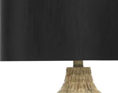 25 Inch Brown and Black Table Lamp