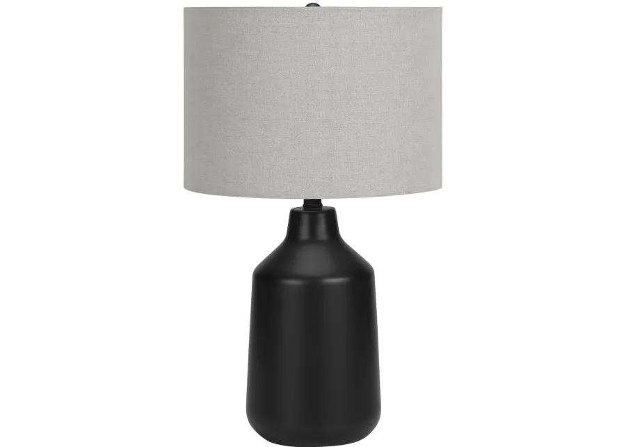 24 Inch Black Concrete Table Lamp