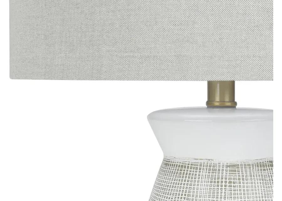 27 Inch White and Gray Ceramic Table Lamp