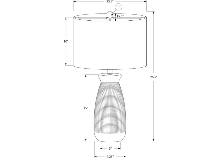 27 Inch White and Gray Ceramic Table Lamp