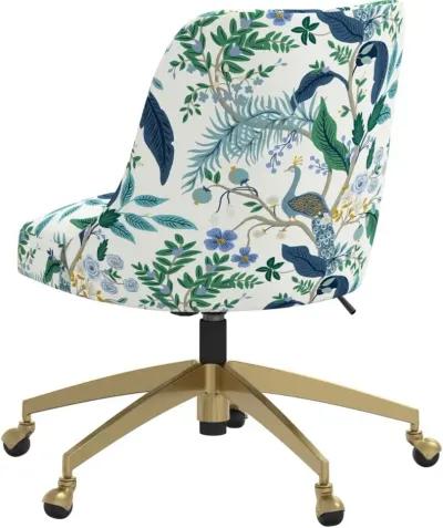 Rifle Paper Co. Oxford Blue Peacock Office Chair