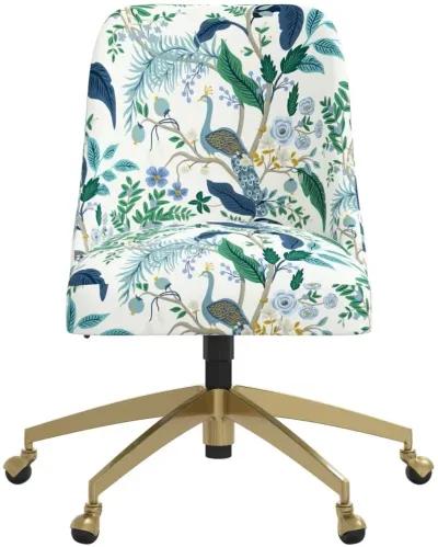 Rifle Paper Co. Oxford Blue Peacock Office Chair