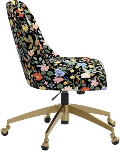 Rifle Paper Co. Oxford Black Strawberry Fields Office Chair