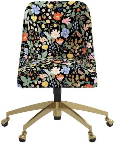 Rifle Paper Co. Oxford Black Strawberry Fields Office Chair