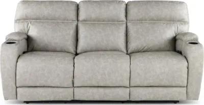 Jaguar Pebble Power Reclining Sofa with Headrest and Lumbar