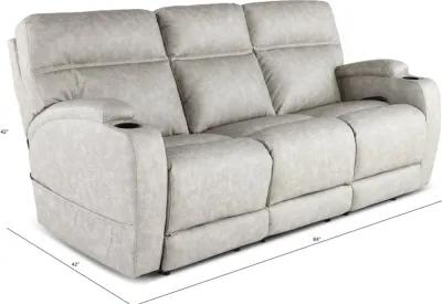 Jaguar Pebble Power Reclining Sofa with Headrest and Lumbar