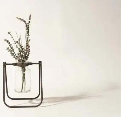 Iron and Glass Jar With Stand