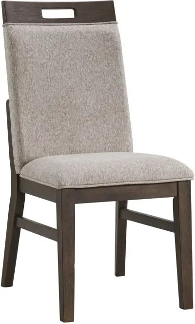 Hearst Dark Brown and Gray Upholstered Dining Chair