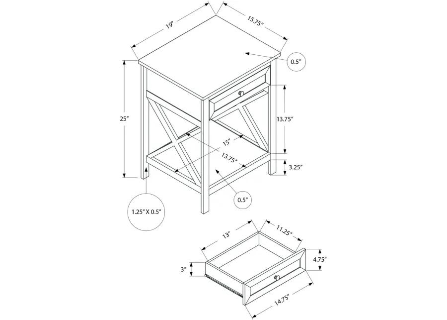 Spring Two Tier Black Accent Table