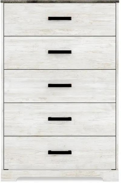 Sutton Whitewash Five Drawer Chest