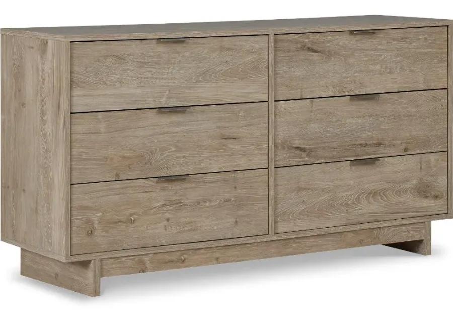 Kara Natural Six Drawer Dresser