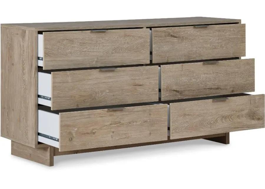 Kara Natural Six Drawer Dresser