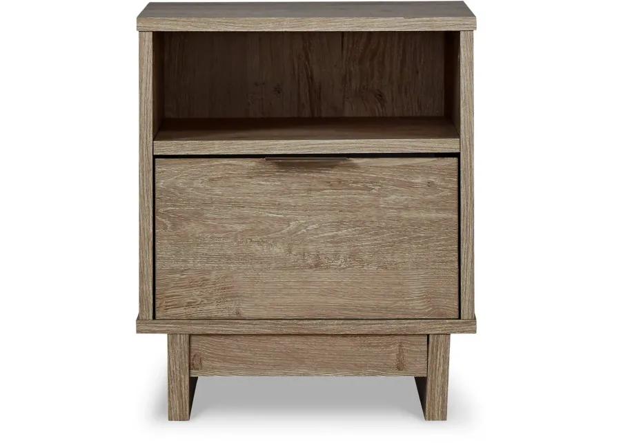 Kara Natural One Drawer Nightstand