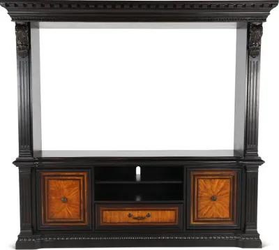 Grand Estates Black and Cinnamon Entertainment Center