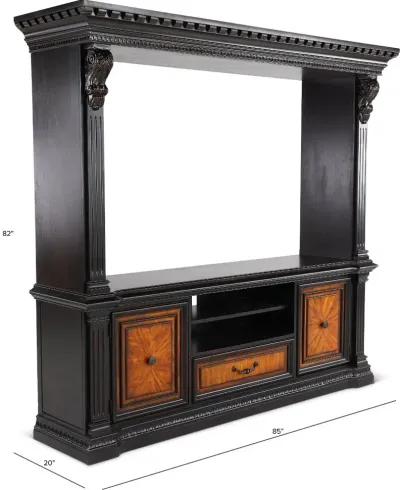 Grand Estates Black and Cinnamon Entertainment Center