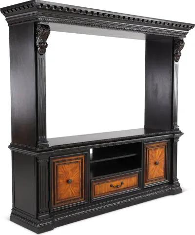 Grand Estates Black and Cinnamon Entertainment Center