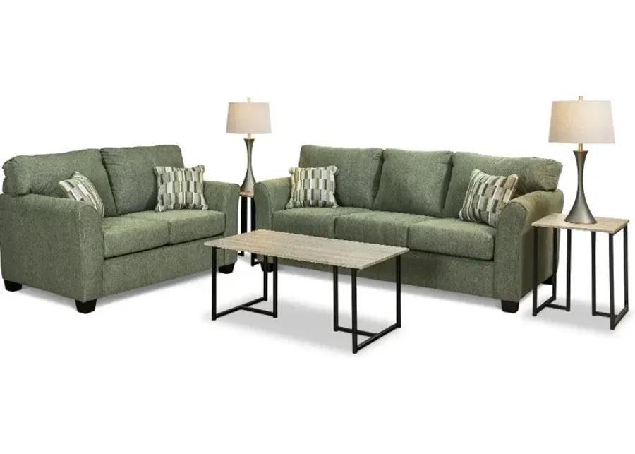 Wall St. Green Loveseat