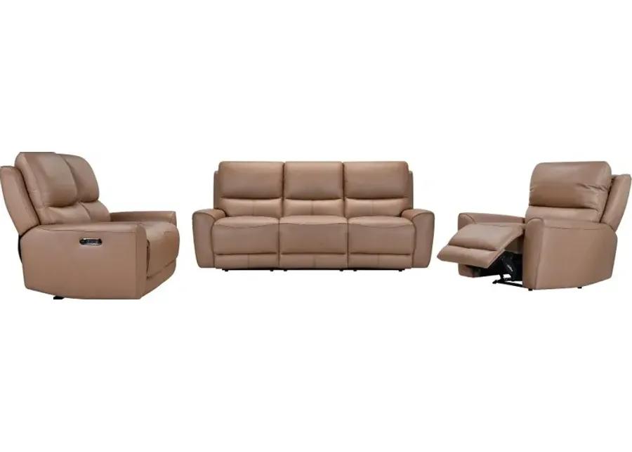 Rangers Brown Power Reclining Loveseat with Power Headrests and Lumbar