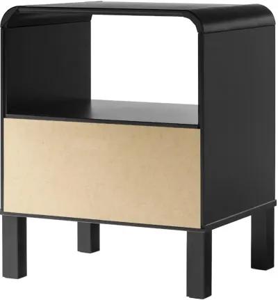 Elias Black Rounded Edge Nightstand