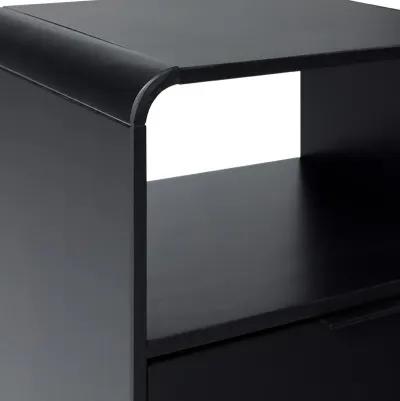 Elias Black Rounded Edge Nightstand