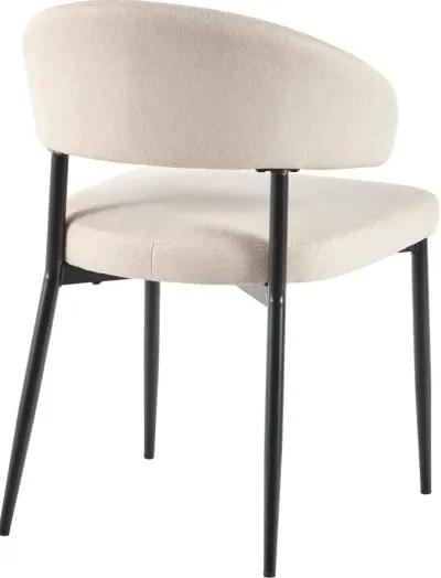 Alexis Ivory Curved Back Dining Chair - Set of 2