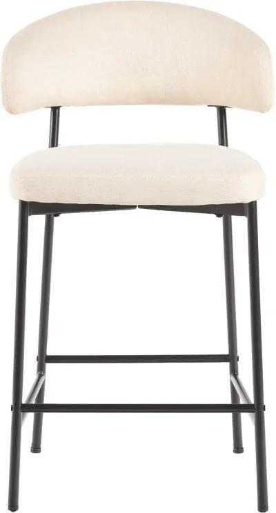 Alexis Ivory Curved Back Counter Height Stool - Set of 2