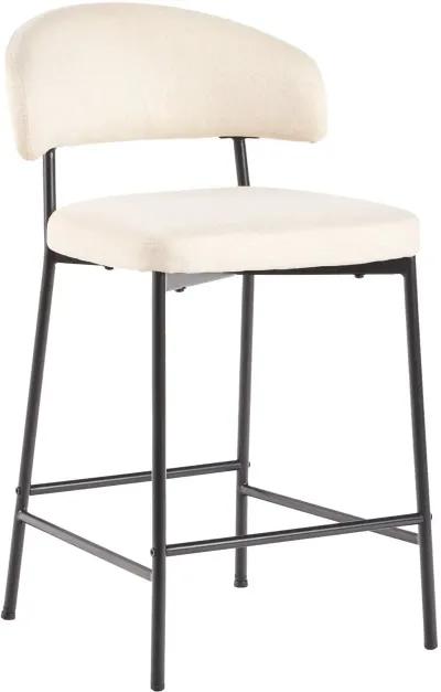 Alexis Ivory Curved Back Counter Height Stool - Set of 2