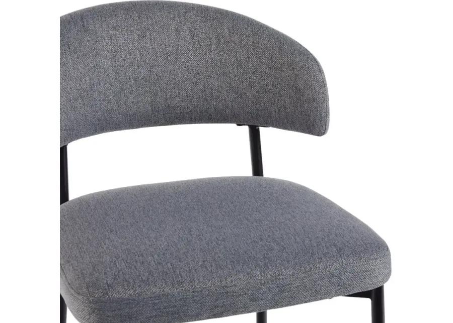 Alexis Charcoal Curved Back Counter Height Stool - Set of 2