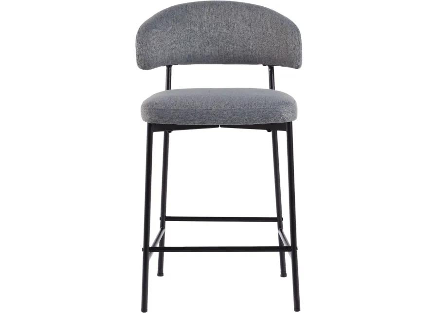 Alexis Charcoal Curved Back Counter Height Stool - Set of 2