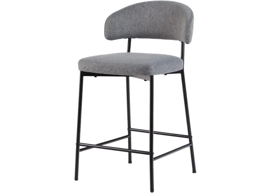 Alexis Charcoal Curved Back Counter Height Stool - Set of 2