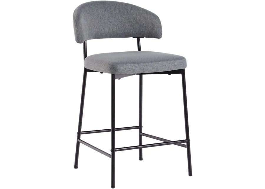 Alexis Charcoal Curved Back Counter Height Stool - Set of 2