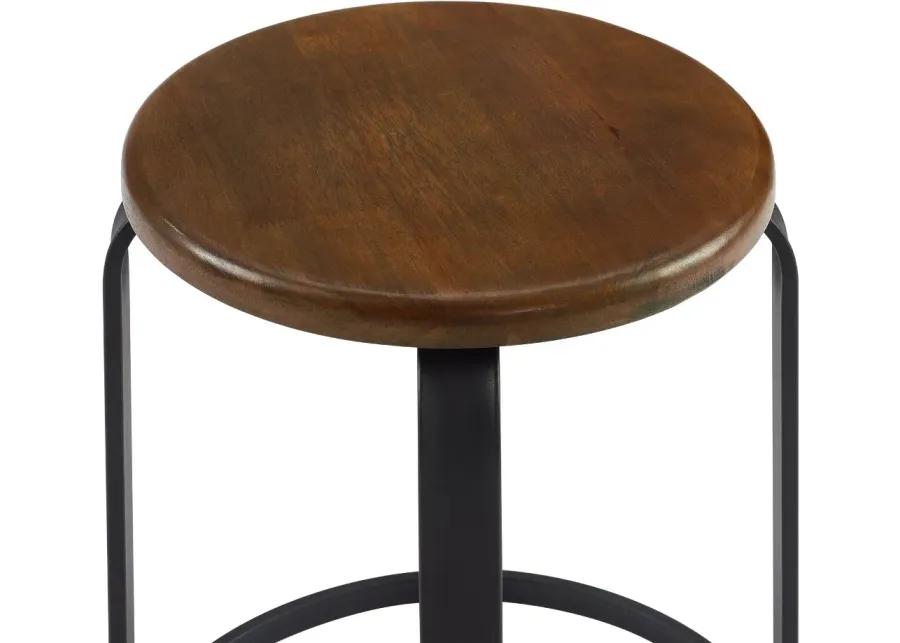 Colton 26" Metal and Wood Round Bar Stool