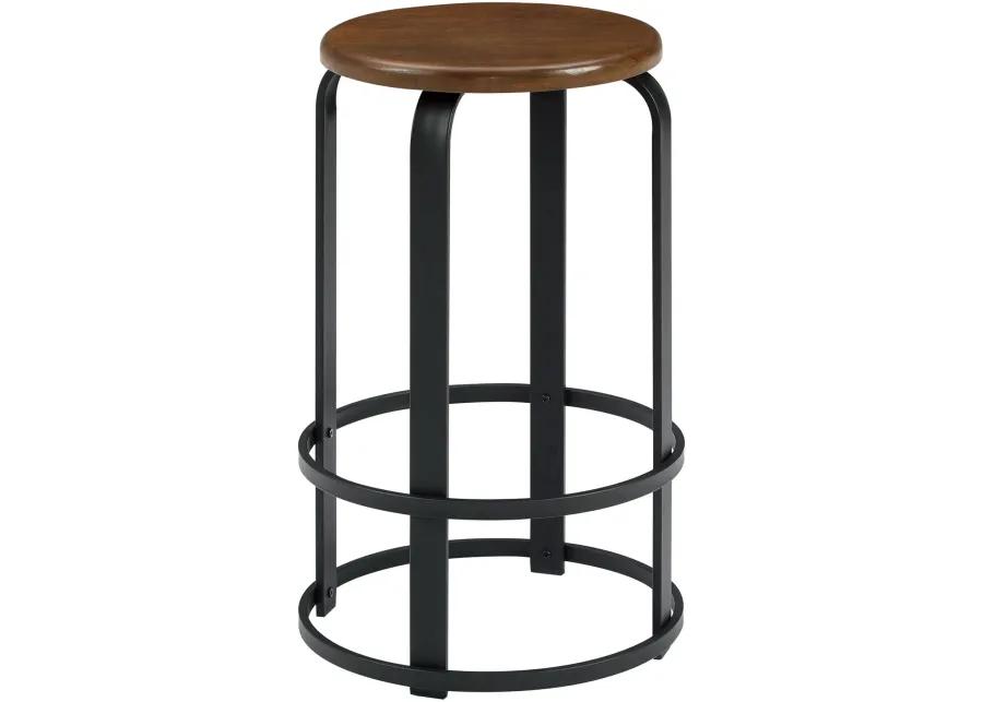 Colton 26" Metal and Wood Round Bar Stool