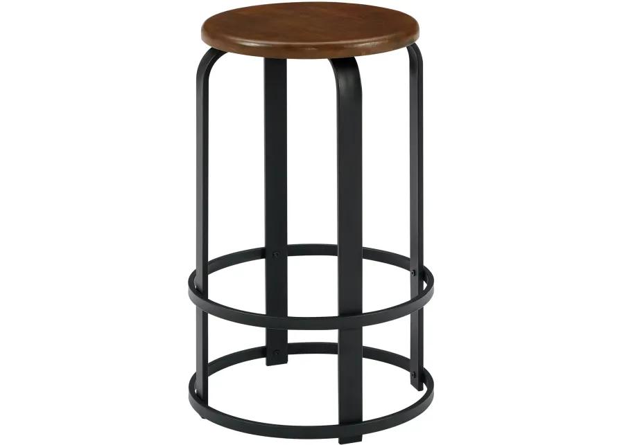 Colton 26" Metal and Wood Round Bar Stool